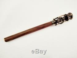 Antique Working Brass Steam Engine Handle Wooden Walking Stick Cane Set of 5
