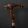 Art Buffalo Walking Stick Unisex, Wooden Cane For Gift, Hand Carved Hiking Canne