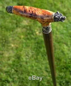 BEAR PAW Canes Walking Sticks Wooden BURL Handmade Men's Accessories Cane