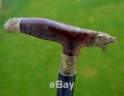 BURL Canes Walking Sticks Wooden Handmade Men's Accessories Cane NEW GRIZZLY PAW