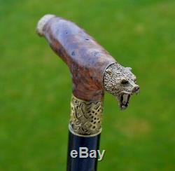 BURL Canes Walking Sticks Wooden Handmade Men's Accessories Cane NEW GRIZZLY PAW