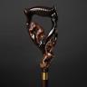 Bear & Ram Wooden Cane, Forest Song Walking Stick For Gift, Hand Carved Handmade