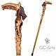 Bear Walking Stick Wooden Cane For Man Men Hand Carved Wood Crafted Gc-artis