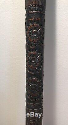 Beautiful Old Carved Wooden Walking Stick Top