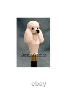 Beautiful dog look head handle new designer black wooden walking stick gift item
