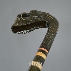 Black Dragon Hand Carvin Canes Walking Sticks Wooden Handmade Hiking Stick