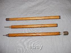 Bookmaker Wooden Walking Stick Cane 33.5 Racecourse Writers Concealed Pen Pencil