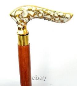 Brass Victorian Style Head Handle Walking Stick Canes Shaft Wooden walking cane
