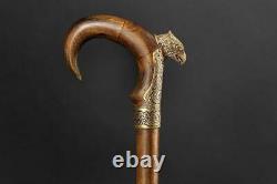 Bronze Eagle Exclusive Vintage Cane, Hand Carved Wooden Walking Stick for Gift