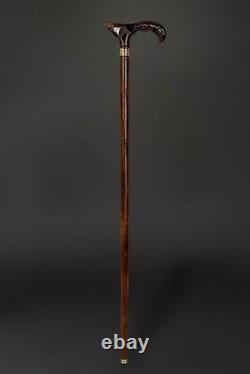 Brown Bear Walking Stick Grizzly Wooden Cane for Gift Hiking Hand Carved