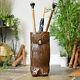 Brown Owl Umbrella & Walking Stick Stand Home Decor Wooden Rack For Walking Cane