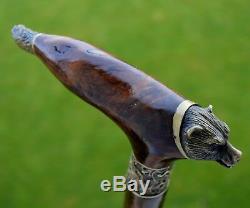 Cane Reed BURL Wooden Handmade Walking Stick Unique Accessories Canes BEAR PAW