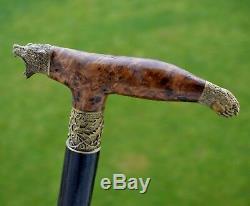 Cane Reed BURL Wooden Handmade Walking Stick Unique Accessories Canes BEAR PAW