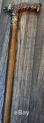 Cane Walking Cane Stick Bronze Eagle Dark Wood Wooden HANDMADE Canes