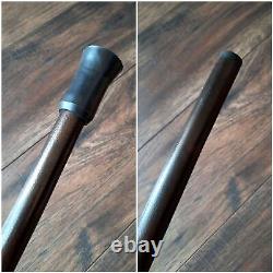 Cane Walking Stick BURL Handle Wooden Handmade Unique Bronze parts # M85