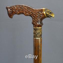 Cane Walking Stick Bronze Eagle Wood Wooden HANDMADE Canes Mens Accessories NEW