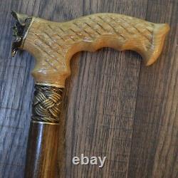 Cane Walking Stick Bronze Pirate Wood Wooden HANDMADE Canes Mens Accessories NEW