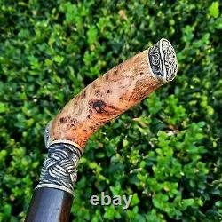 Cane Walking Stick Handmade Wooden Walking Cane Stabilized Burl Handle Y84