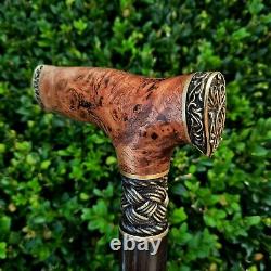 Cane Walking Stick Handmade Wooden Walking Cane Stabilized Burl Handle Y94