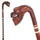 Cane Walking Stick Handmade Carved Wooden Crook Handle Canes