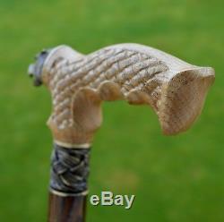 Canes Reed OAK tree Wooden Handmade Cane Walking Stick Unique Accessories WOLF