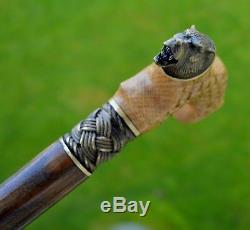 Canes Reed OAK tree Wooden Handmade Cane Walking Stick Unique Accessories WOLF