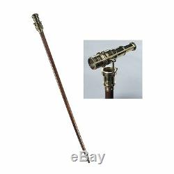 Captains Wooden Walking Stick Cane with Telescope Spyglass Authentic