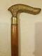 Carved Wooden Cane/ Walking Stick 36.625 Handle Is Loose