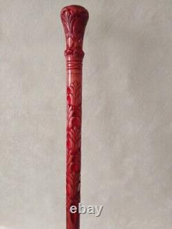 Carved wooden walking stick Unique Walking cane Walking stick for men and women