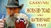 Carving A Wooden Horned Lizard Rattlesnake Walking Stick