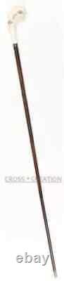 Cat Head Handle Carved Wooden Walking Stick Cane new handmade gift designer item