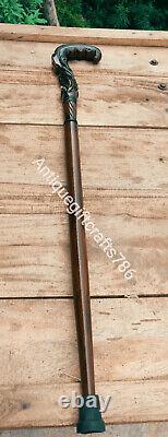 Christian Cross Wooden Walking Stick Cane Wood carved crafted crook handle