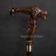 Christmas Gift Hand Carved Wooden Walking Stick Buffalo Handle Walking Cane