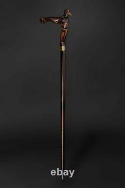 Classic RAM Handle Wooden Walking Stick Shaft Cane Vintage Long Head Gift
