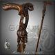 Cobra Snake With Skull Walking Stick Cane Wooden Hand Carved Crafted Mystic Mz05