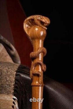 Cobra Walking Stick Cane Wooden Stick Unique Handcraft carving design Gift item