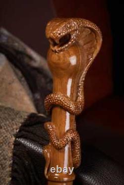 Cobra Walking Stick Cane Wooden Stick Unique Handcrafted Work of Art Great Gift