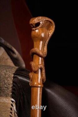 Cobra Walking Stick Cane Wooden Stick Unique Handcrafted Work of Art It Can Be M