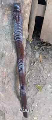 Cobra Wooden Walking Cane Handmade Walking Stick Hand Carved Snake Best Gift