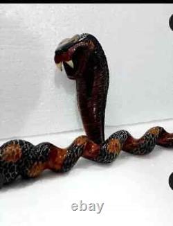 Cobra Wooden Walking Cane Handmade Walking Stick Hand Carved Snake Best Gift