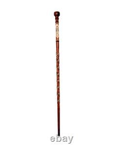Cross Detailed Unique Walking Stick, Special Handmade Wooden Cane, GIFT