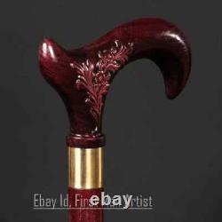 Derby Handle Wooden Walking Cane For Men Hand Carved Walking Stick Style Gift H1