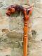 Designer Art Wooden Cane Walking Stick Horse With Saddle Animal Wood Carved