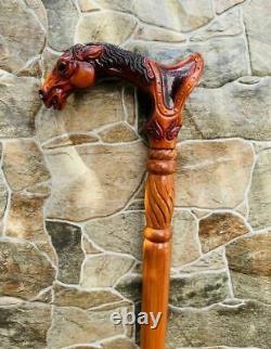 Designer Art Wooden Horse Cane With Saddle Walking Stick