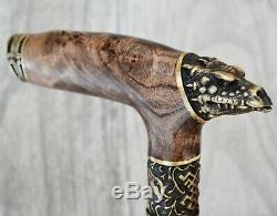Dragon Stabilized Burl Handle Wooden Handmade Cane Walking Stick # A17
