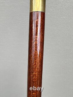 Duck Head Walking Stick Cane Wooden Hand Carved Resin Bird Brass Artisan 36