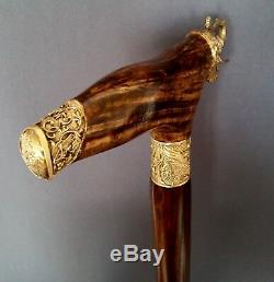 ELEPHANT BURL Wooden Handmade Cane Walking Stick Accessories BRONZE Canes NEW