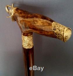 ELEPHANT BURL Wooden Handmade Cane Walking Stick Accessories BRONZE Canes NEW