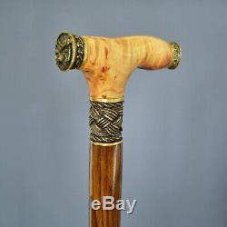 ELK MOOSE BURL Wooden Handmade Cane Walking Stick Accessories BRONZE Craft Canes