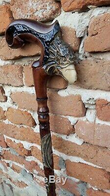 Eagle Carved handle. Hiking stick. Wooden cane handmade. Walking stick carved. Wal